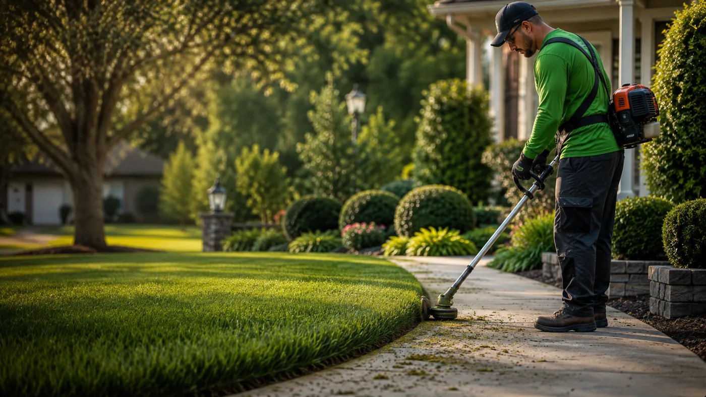 Professional lawn edging